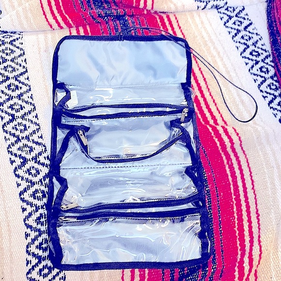 🆕Black Foldable Travel Storage Bag w/4 Zipper Compartments & Button Closure - Picture 6 of 14